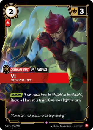 Vi - Destructive (036/298) - Riftbound - [Origins] Foil