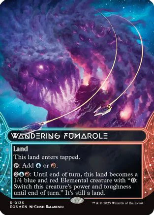 Wandering Fumarole (0135) (Borderless) (Galaxy Foil)  [Edge of Eternities: Stellar Sights] Foil