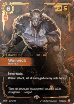 Warwick - Hunter (159a/298) - Riftbound - [Riftbound Promotional Cards] Foil