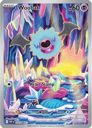 Woobat 116/086  - Holofoil SV White Flare - Illustration Rare