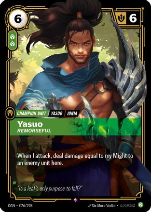 Yasuo - Remorseful (076/298) - Riftbound - [Origins] Foil