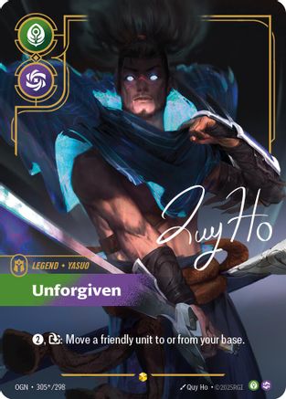 Yasuo - Unforgiven (Signature) (305*/298) - Riftbound - [Origins] Foil