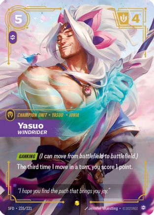 Yasuo - Windrider (Overnumbered) (235/221) - Riftbound - [Spiritforged] Foil