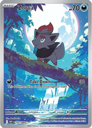 Zorua 140/086  - Holofoil SV White Flare - Illustration Rare